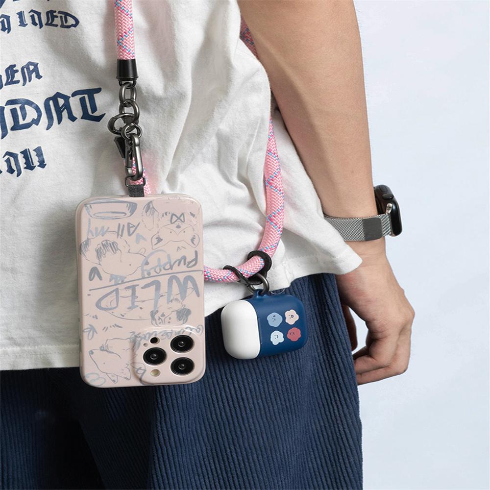 Necklace Carry Lanyard Strap For iPhone 16 15 14 Samsung S25 Xiaomi Case Climbing Hanging Shoulder Cord Rope Clip Card Sticker