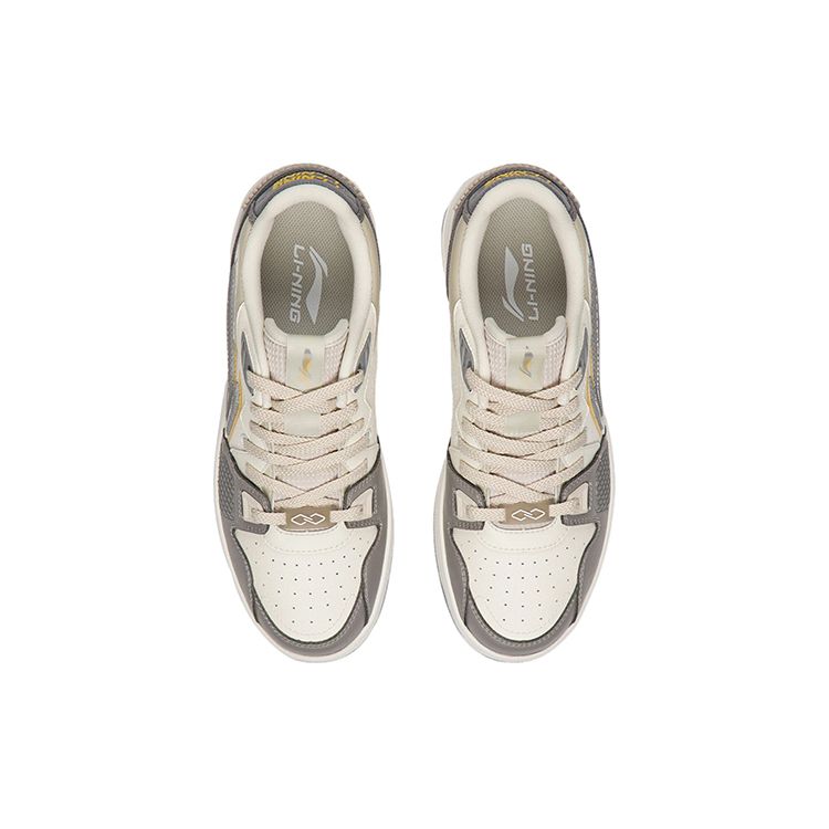 Li Ning Comfortable Slip Resistant Durable Low Top Skate Shoes Men Sneakers White Gray AGCS083-4