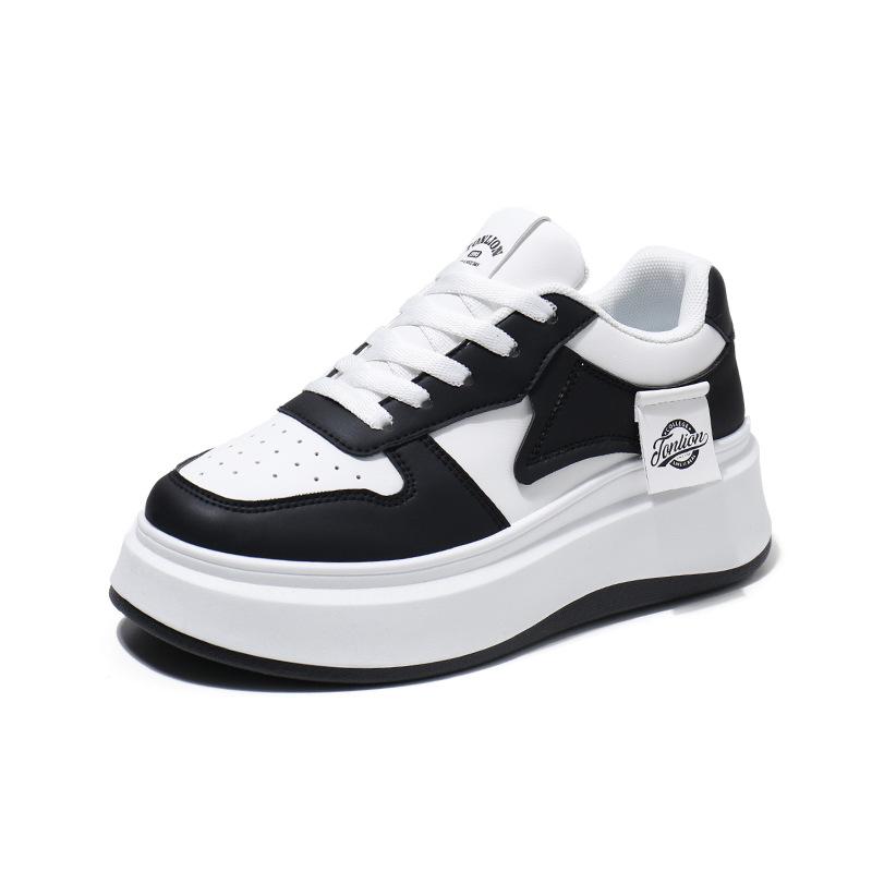 Женские легкие кроссовки на платформе, нескользящие дышащие прогулочные туфли на шнуровке, спортивная обувь, новые повседневные кроссовки из искусственной кожи для женщин