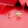 Серьги-гвоздики с четырьмя листочками клевера S925 для женщин, простые и модные позолоченные цвета, модный легкий роскошный стиль, современные серьги
