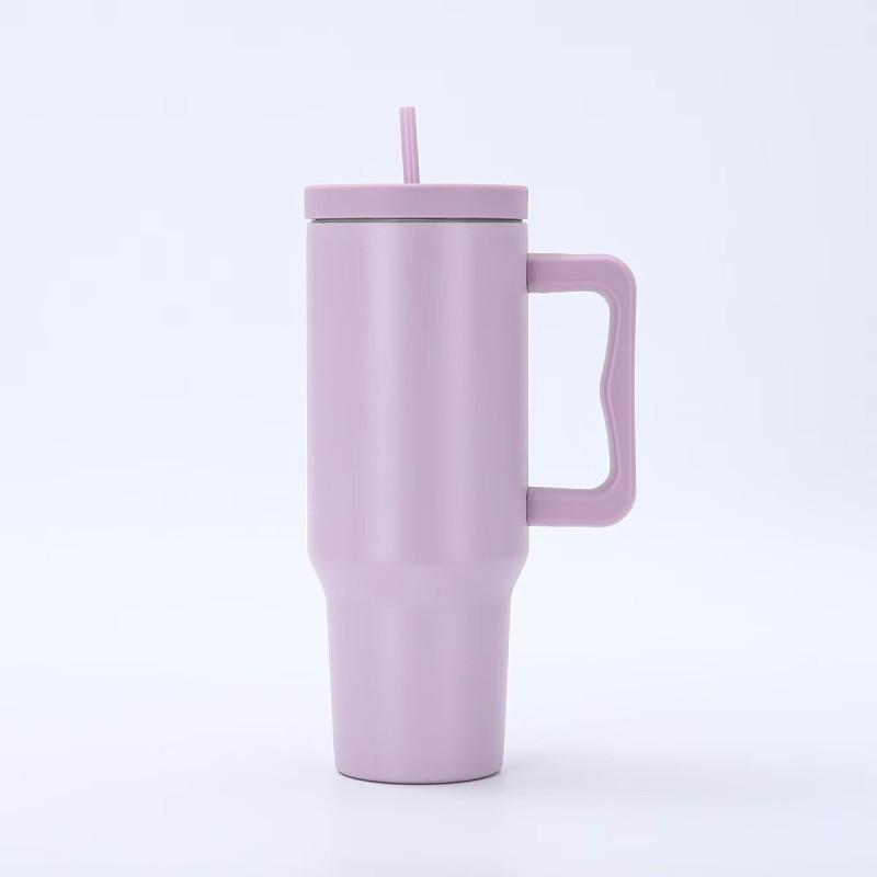40oz Large Capacity Vacuum Insulated Stainless Steel Travel Mug With Straw Car Office Outdoor Use