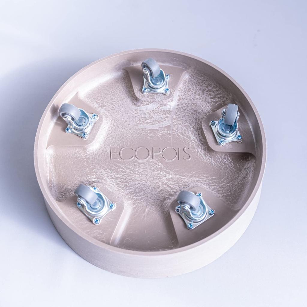 Поддон для горшка ECOPOTS размером Ecopots Amsterdam И РАСТЕНИЯ на колесиках, 10, 12, L, XL, (Серо-коричневый, L)