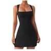 Women's Square Neck Bodice Dress Sleeveless Tank Top Stretch  Dresses