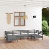 Day and Night - Day and Night Garden Furniture Set 6 Pieces Solid Gray Pine Wood