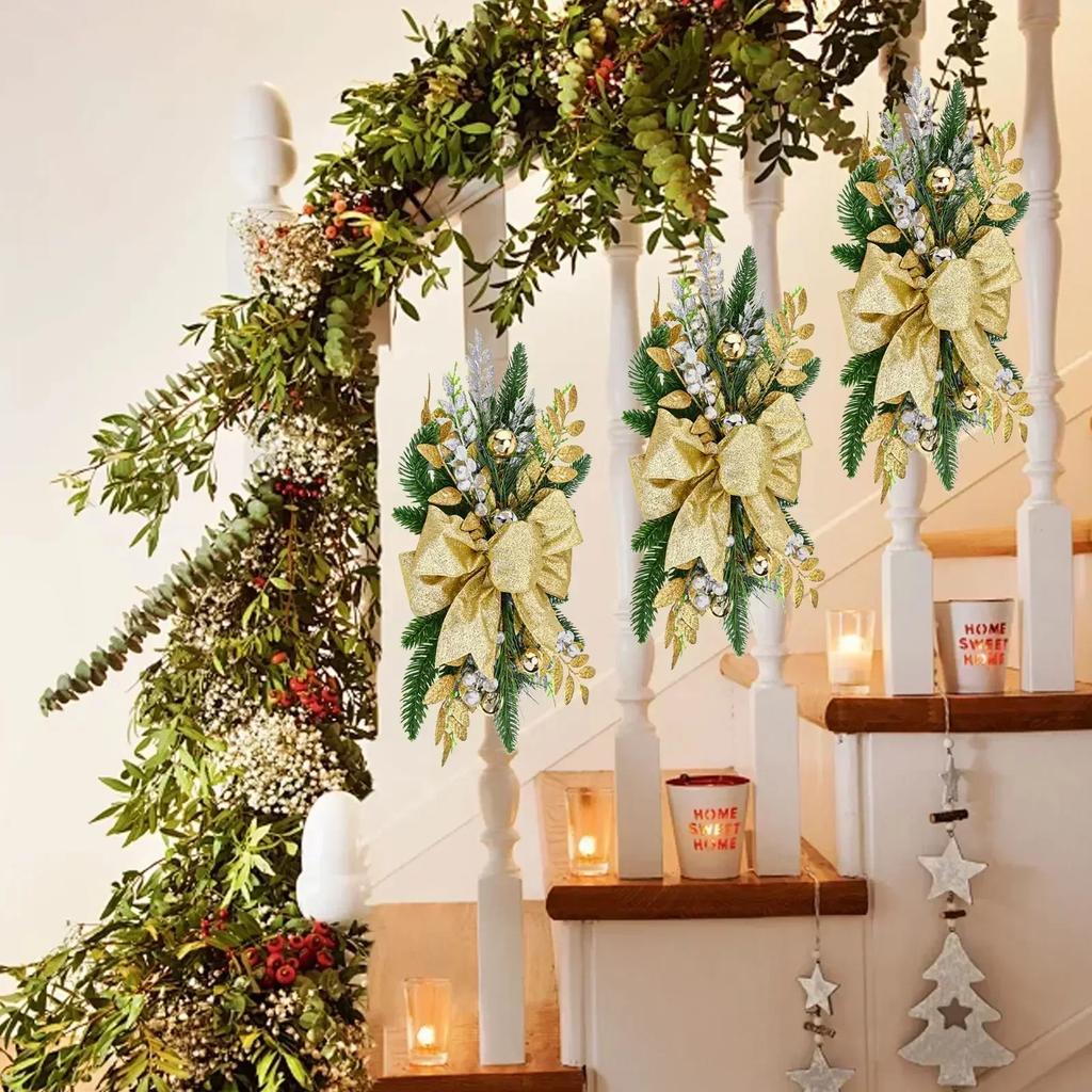 For Stairs For Windows Holiday Decor Indoor Outdoor Decoration Christmas Celebration Gold Red Green Sturdy Construction