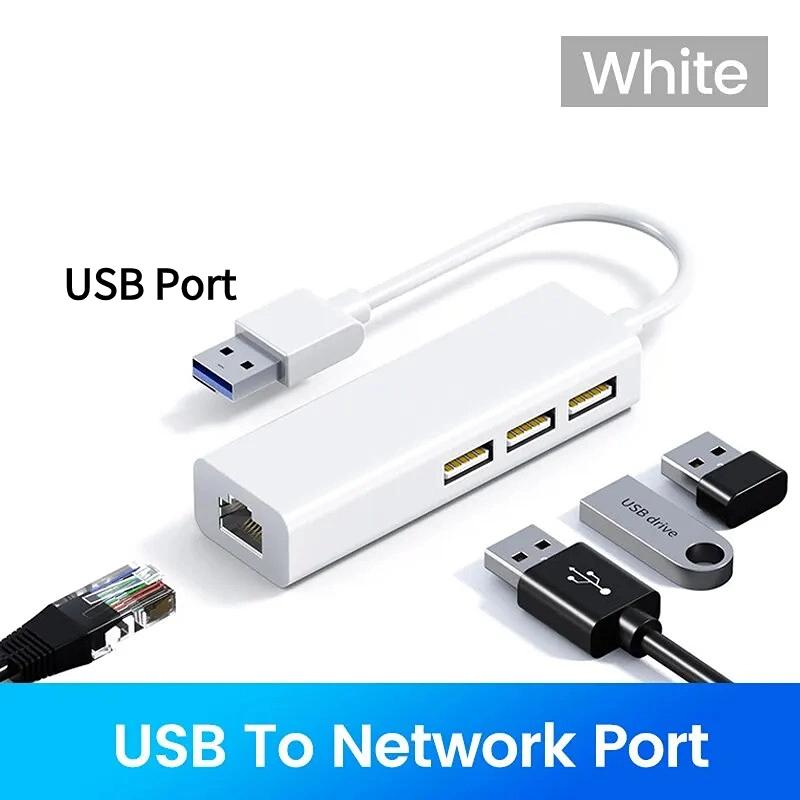 USB Ethernet-адаптер USB Type C к порту Rj45 Lan, гигабитная сетевая карта 100 Мбит/с, док-станция USB 2.0 для ПК, компьютера, ноутбука