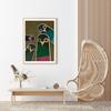 Nosy Pigeons Art Print Retro Mid Century Illustration Canvas Painting Abstract Bird Poster For Living Room Home Decoration