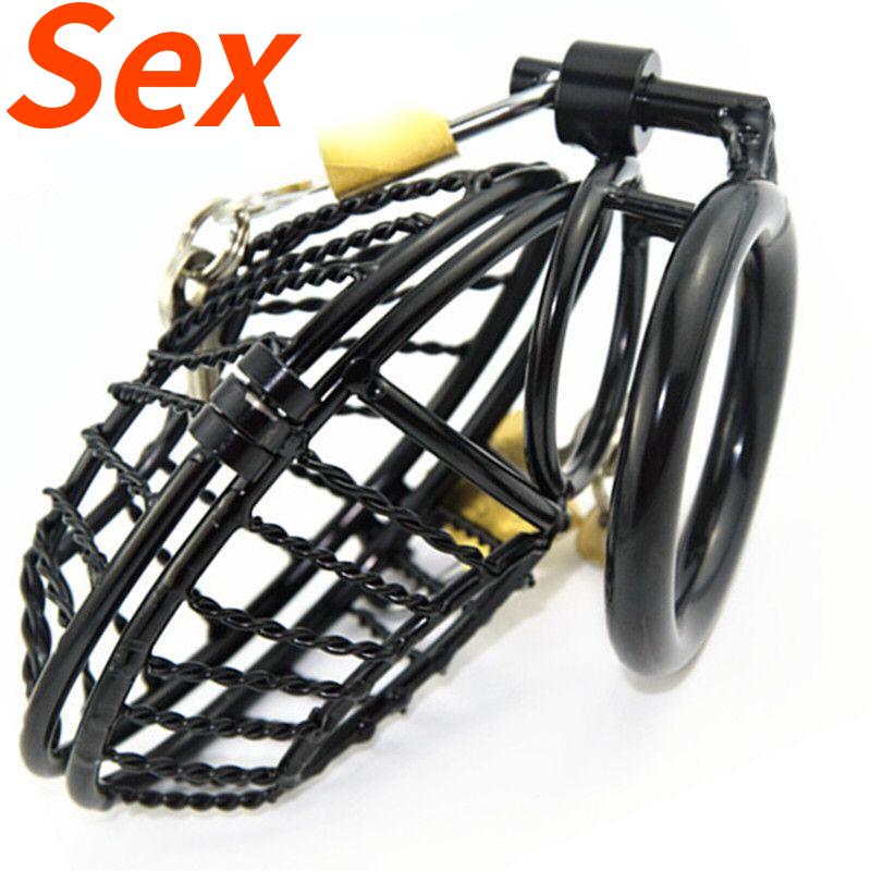 SM Cock Cage Sex Toys for Men Lockable Stainless Steel Penis Cock Ring Sleeve Lock Male Chastity