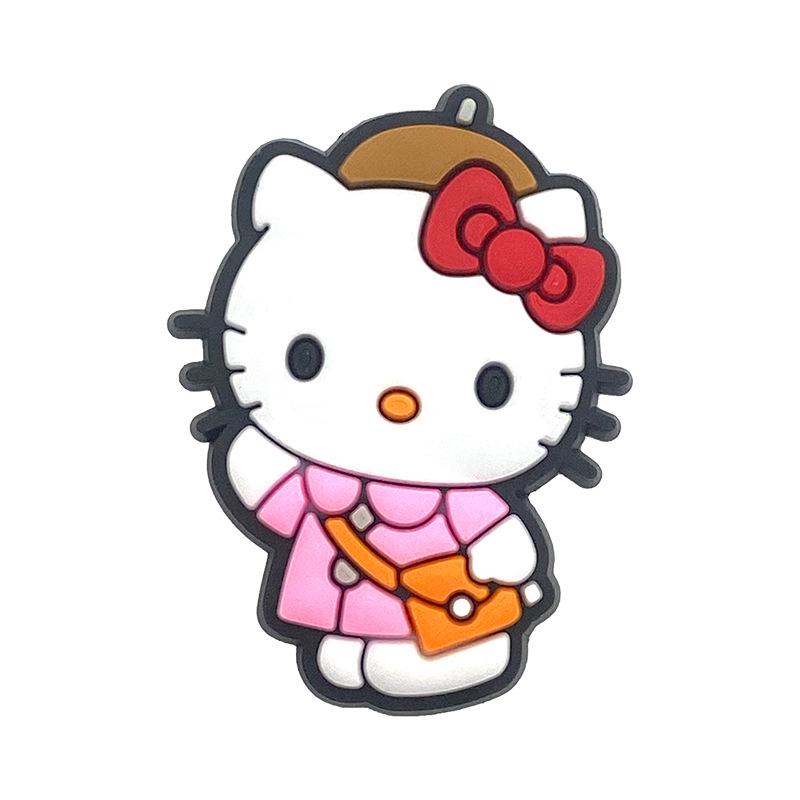 Одиночная штука Мультяшные мягкие резиновые ПВХ подвески для обуви Hello Kitty - Набор из 83 штук для DIY Подарочный набор