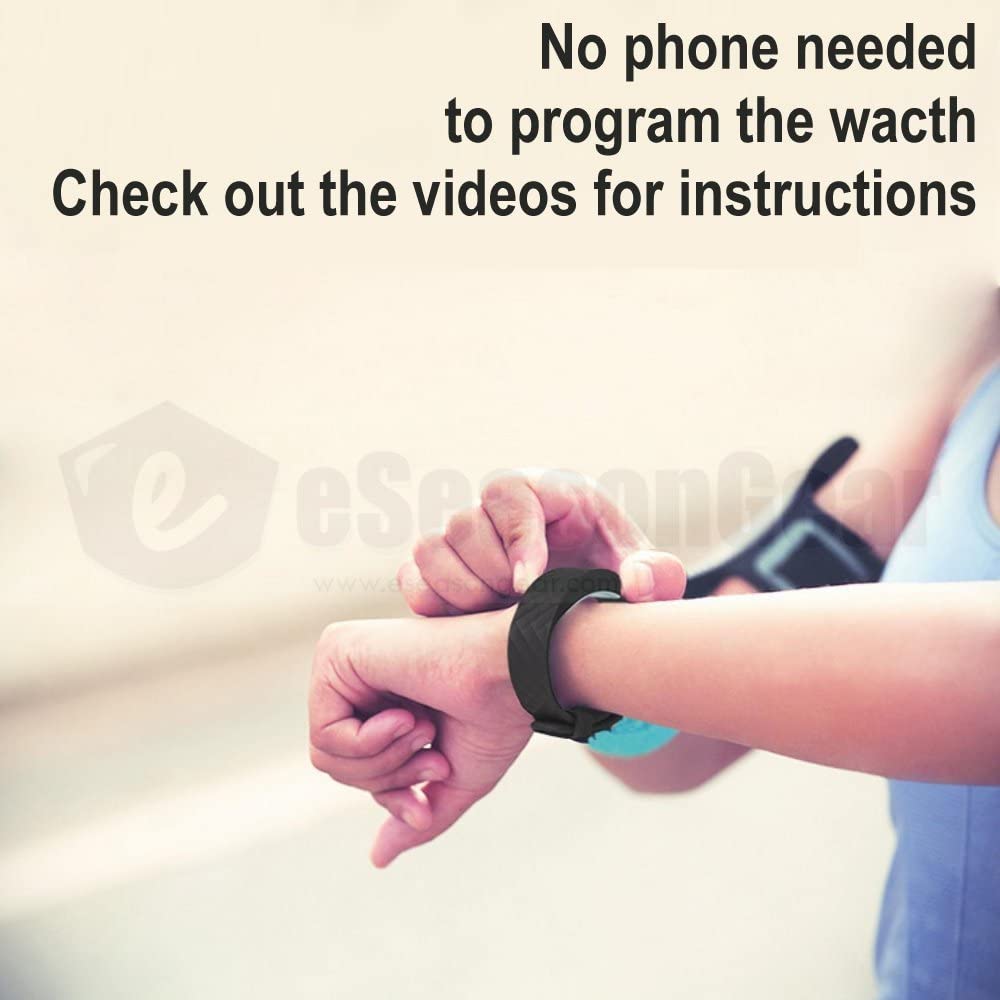 ESeasonGear VB80 12 будильник вибрация часы тихая вибрация пробуждение встряхивание СДВГ лекарства маленький большой современный напоминание, черный-S, 4.5-7.5"/11-19 см;