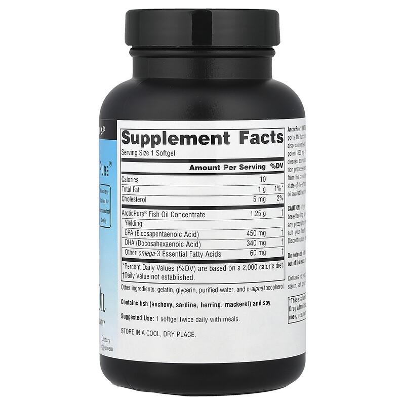 Arctic Pure®, Ultra Potency Omega-3 Fish Oil, 850 mg, 60 Softgels