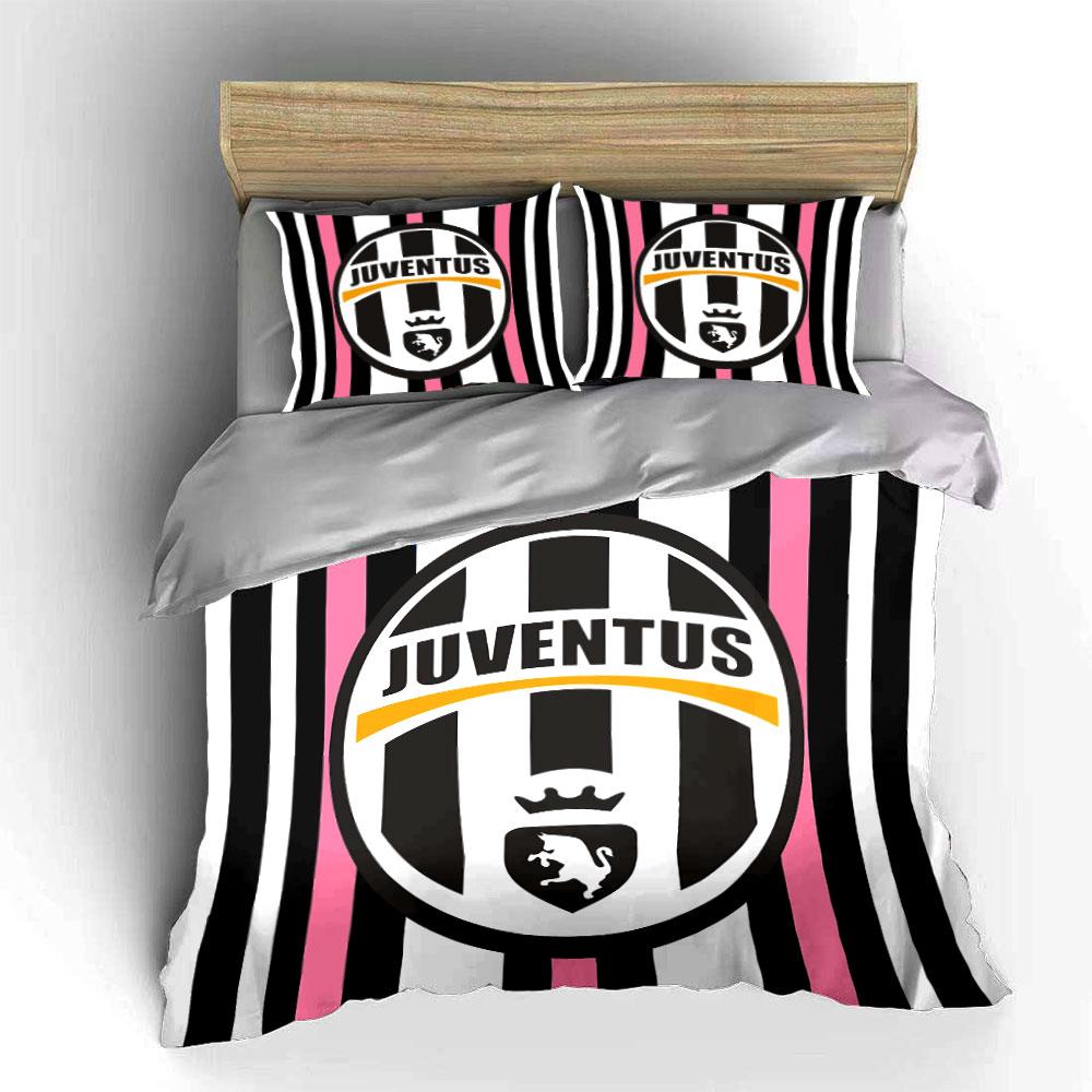 Juventus Logo Stripe Bedding Set Bedding Duvet Cover Set Duvet Cover Pillowcases (1 * Duvet Cover 2 * Pillowcases, without duvet insert)