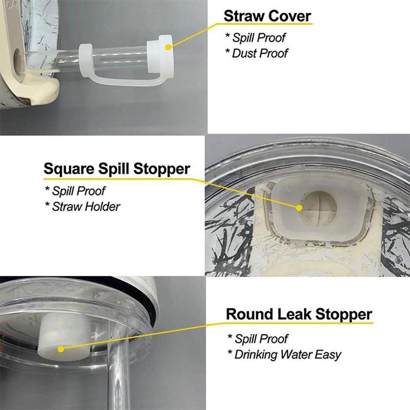2 комплекта соломенной крышки для чашек, пробки для защиты от разливов, пылезащитного прозрачного автомобиля