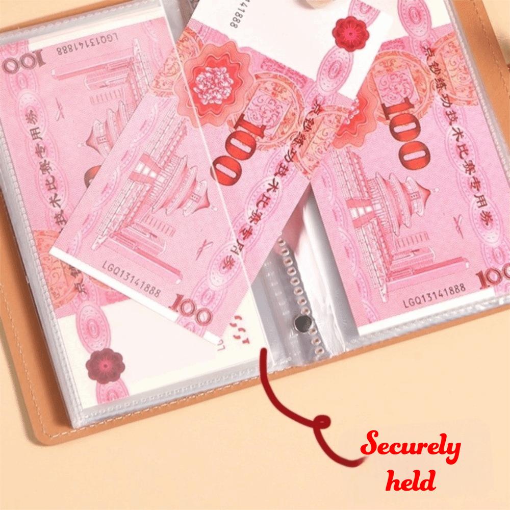 Large Capacity Binder Cash Organizer Waterproof Savings Challenge Binder  Personal Savings
