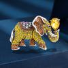 Color Jixiang Brooch Alloy Crystal Sweater Suit Versatile Premium Elephant Animal Corsage Accessories