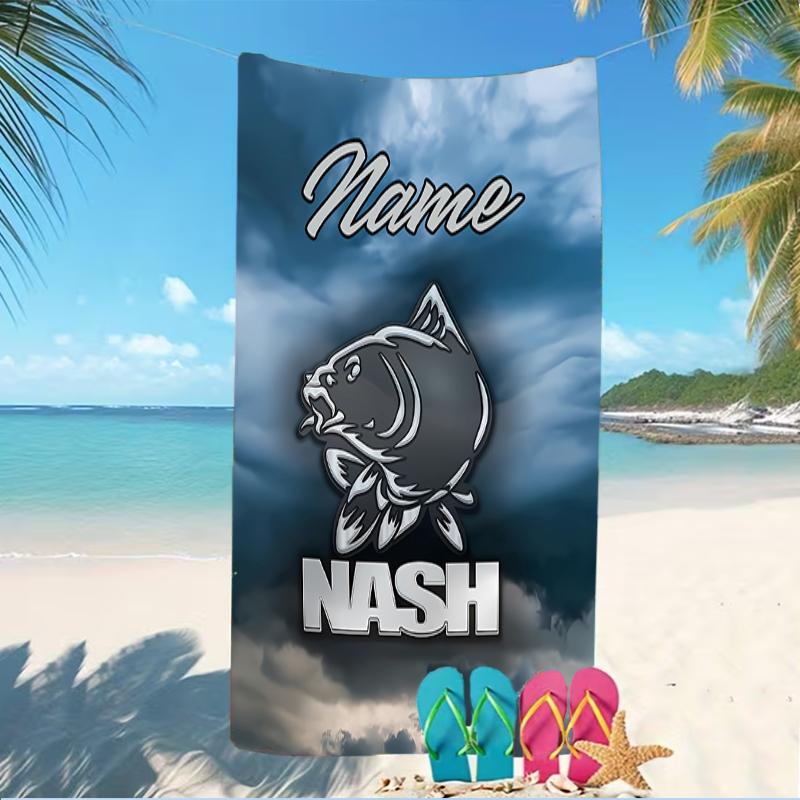 Customizable personalized beach towels Nash logo themed designs.Suitable for the beach, yoga, sports;ideal as beach accessories