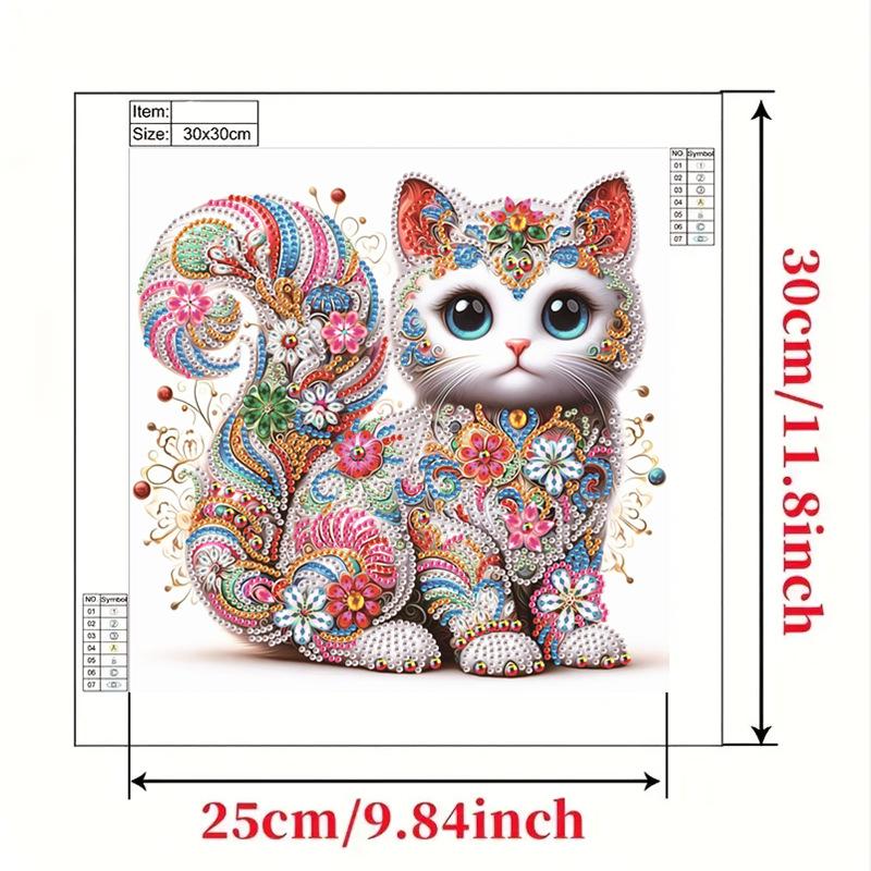 5D Abnormal Diamond Painting Set Kitten DIY Diamond Decorative Painting