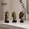 Talos Набор из 3 абстрактных молчаливых статуэток-фигур, Минималистичный арт-декор для стола с позами «Палец к губам», «Закрытые глаза» и «Подбородок на руке», Статуэтки из смолы для гостиной