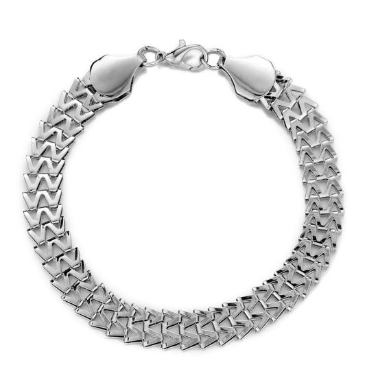 Мужской браслет, однотонный, простой, из нержавеющей стали, мягкий зажим для лобстера, гладкая поверхность, крутая змеиная чешуя