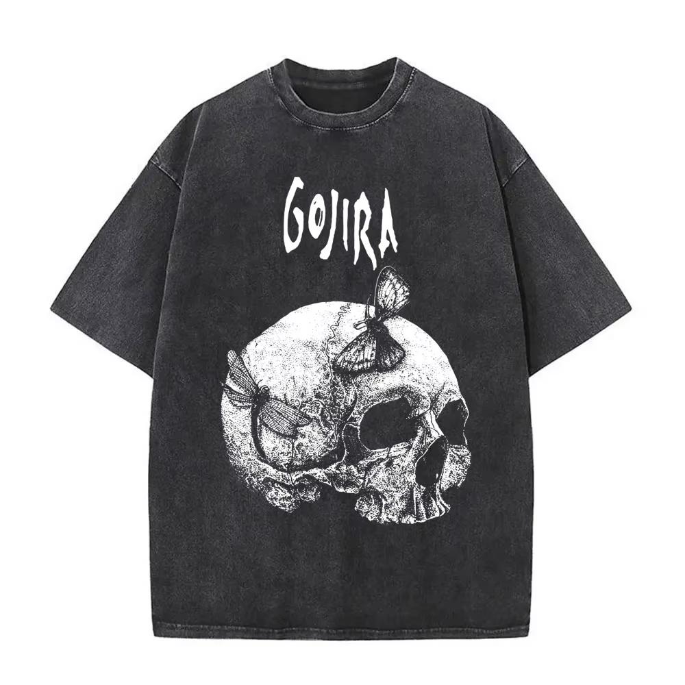 Стирка Винтажная Металлическая Рок-Группа Gojira Футболка От Марса К Сириусу Футболки Мужские Женские Готическая Панк Оверсайз Футболки Уличная Одежда