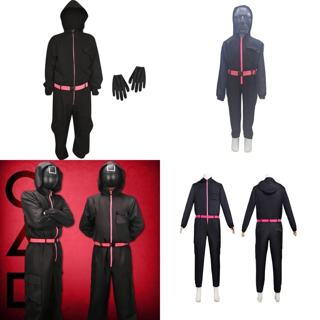 Игра в кальмара Популярный фильм Костюм на Хэллоуин для детей из смесовой ткани с хлопком Косплей-костюм