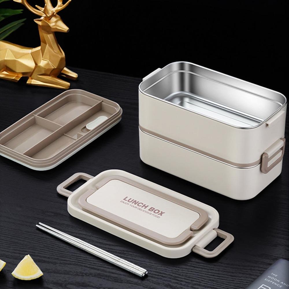 2000ml Leakproof Food Container 2 Tier Food Container Practical Lunch Storage Container  For Travel