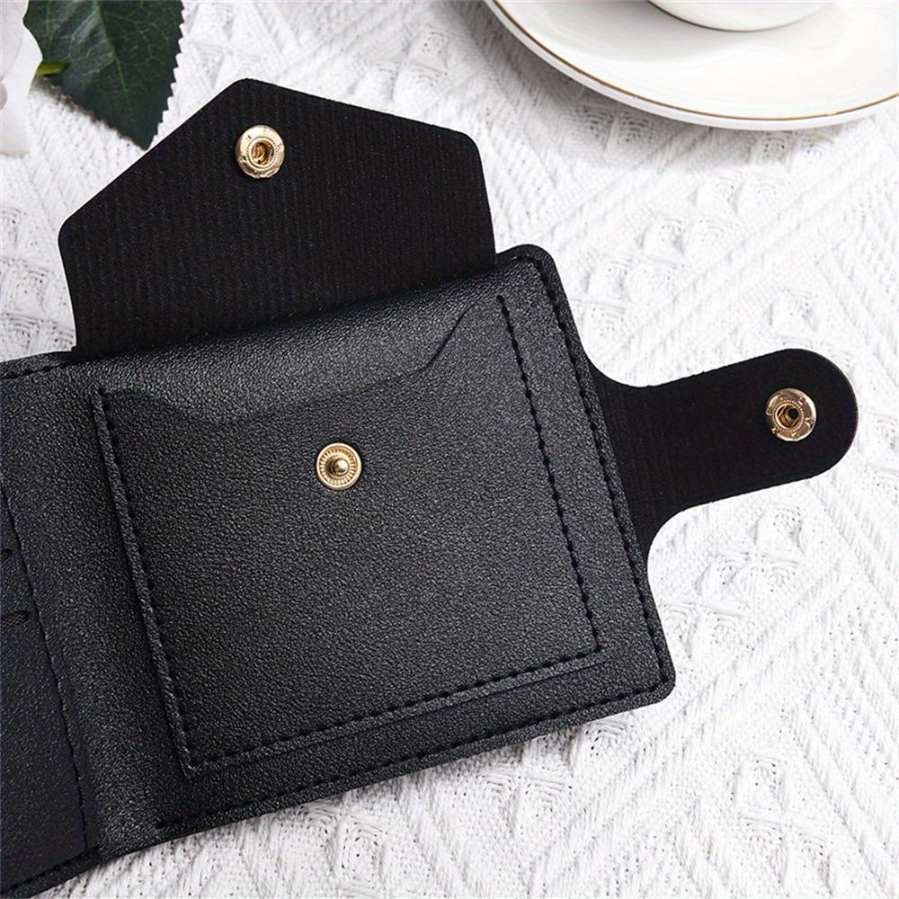 Pu Leather Small Short Wallet Bag Multi Card Holder Students Ultra-Thin Cowhide Coin Purse Clip Clutch Pouch for Men Women