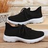 Fashion Spring Autumn Breathable Knitted Sneakers Women 2025 Plus Size Non Slip Sport Shoes Woman Comfort Soft Sole Flats Shoes Female