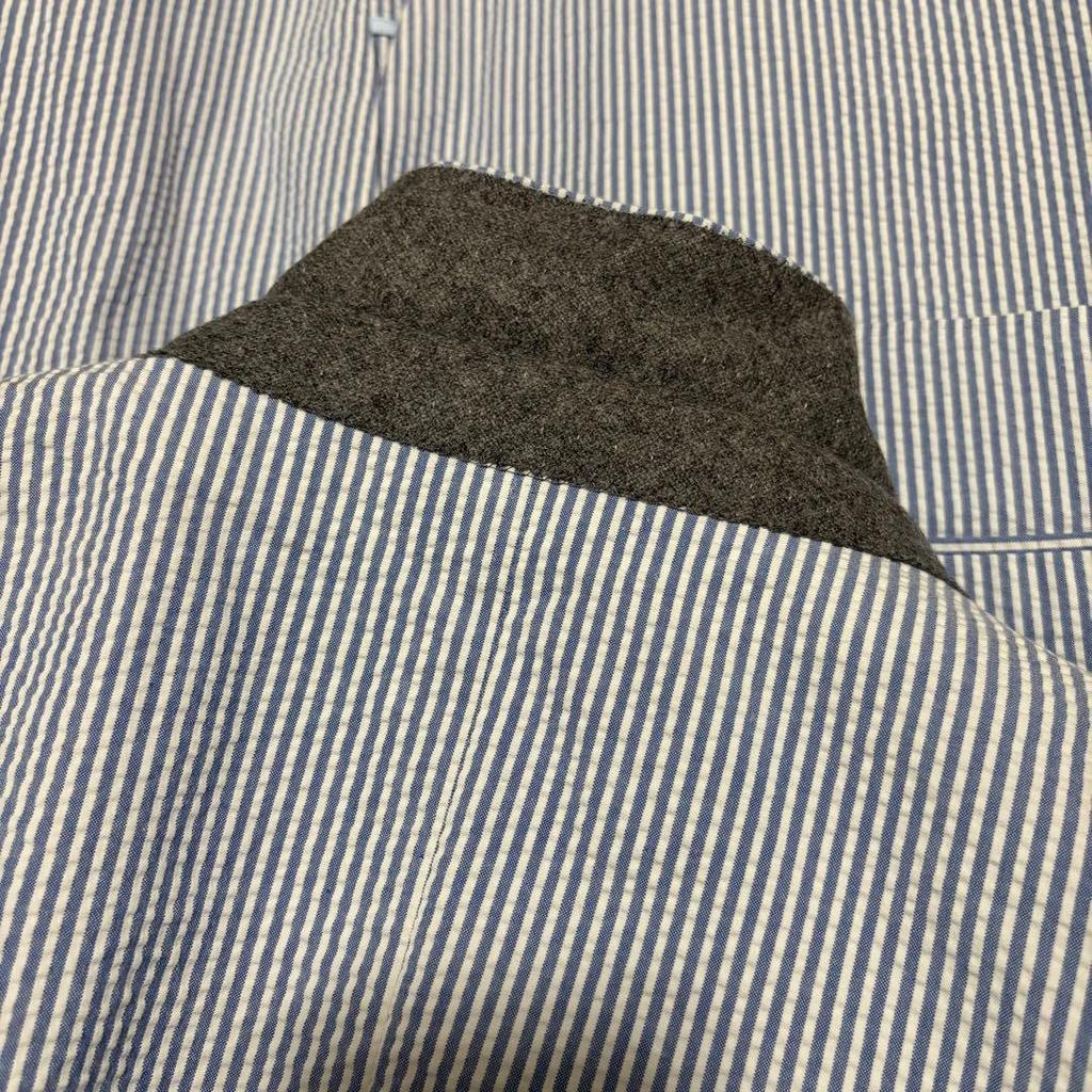 Used [Luigi Zanielli] Tailored Jacket Striped Seersucker Men's