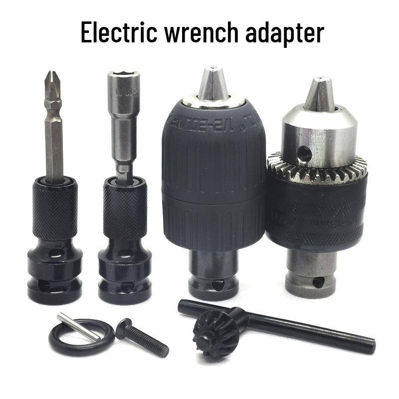 Electric Wrench to Drill Chuck Adapter - Pneumatic Screwdriver & Air Gun Conversion Tool