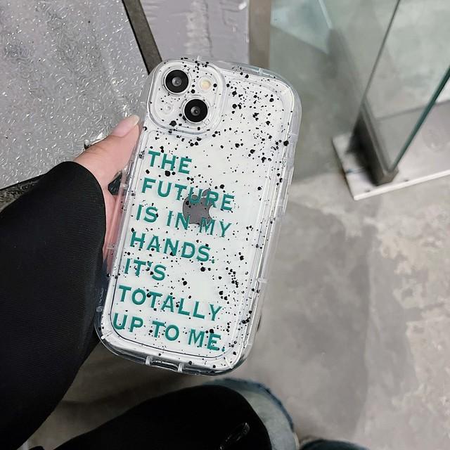 Ударопрочный мягкий силиконовый прозрачный чехол Lucky Letter Art для Iphone 13 12 Promax 11 Xsmax Xr X 14 Pro Max, симпатичная задняя крышка