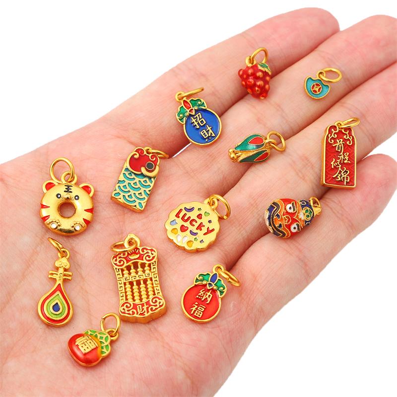 Эмалированная подвеска цвета песочного золота и меди с позолотой для рукоделия и изготовления украшений, 1 шт.