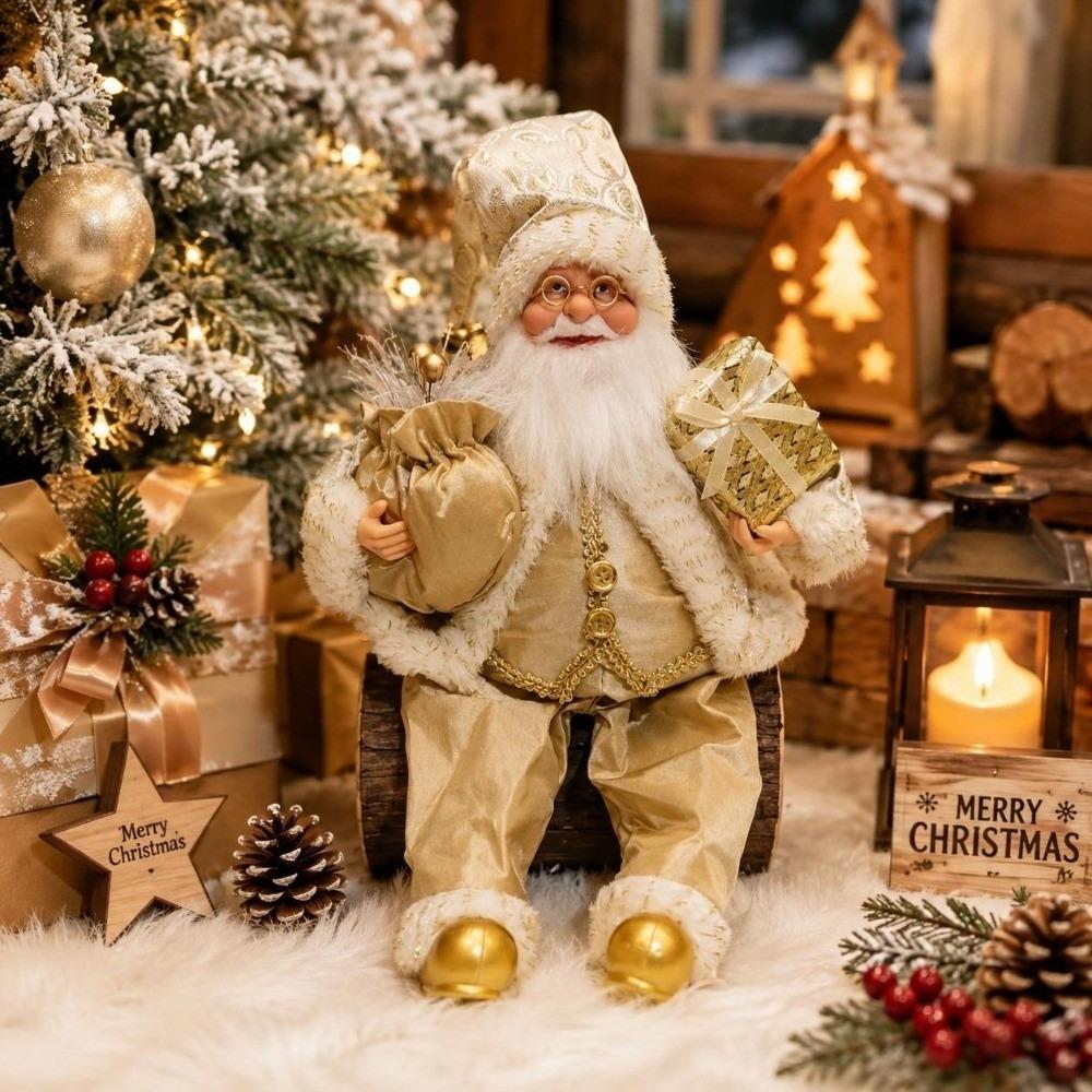 12 Inch Sitting Santa Claus Statue Home Ornaments Christmas Decorations Gift For Friends