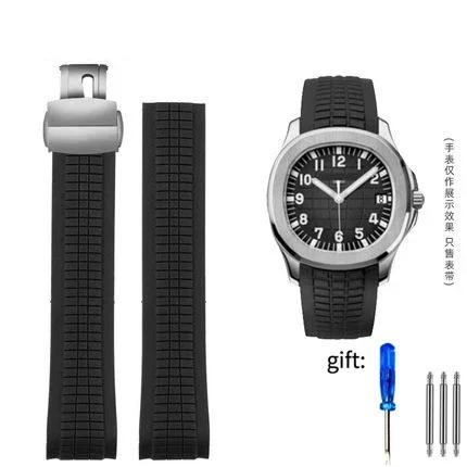 Высококачественный мягкий резиновый ремешок для часов Подходит для Patek Philippe Силиконовый 5164A 5167A 5168A 21 мм Складная застежка Ремешки для часов