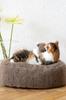 Oval Natural Wool Pet Bed - Beige 60 cm