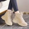Женская обувь Зимние теплые хлопковые кроссовки Модные из ПУ кожи плюшевые зимние ботинки Женские повседневные ботильоны Водонепроницаемые Противоскользящие