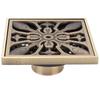 10x10cm Floor Drain Antique Copper Deodorant Shower Drain for Home Hotel Bathroom Toilet
