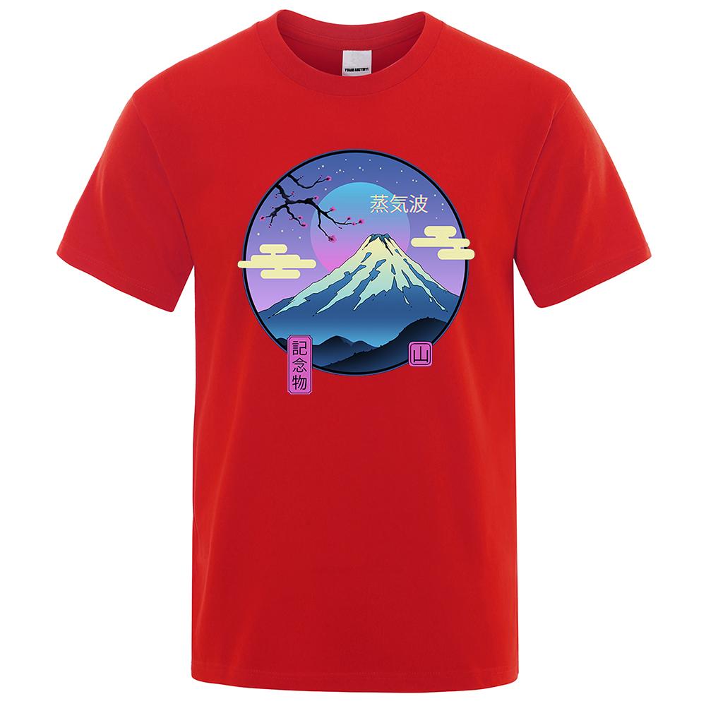 Мужские футболки Moonlight Memorial On Mount Fuji, фирменные, с круглым вырезом и коротким рукавом, дышащие, свободного покроя, большого размера