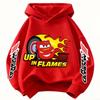 Cool Car Lightning McQueen Print Children Hooded Sweatshirt Boy Girl Autumn Winter Daily Outdoor Vacation Casual Warm Sportswear