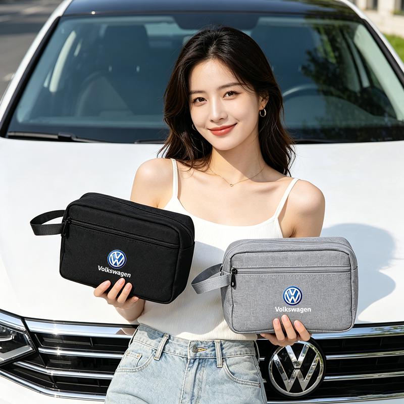 Car Interior Canvas fabric Handbag Valve Cap Accessories For VW GTI Polo Golf Passat B6 Tiguan Arteon Jetta Beetle T-ROC ID.4 CCSZ4