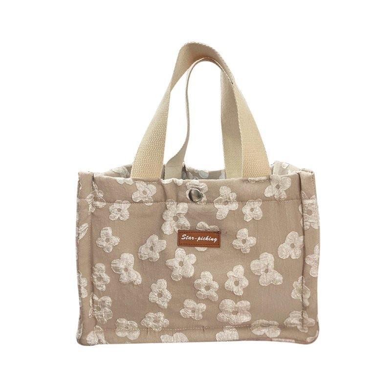 Стильная термосумка для пикника с кружевным дизайном, удобная ручка для переноски, для перекусов