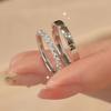Sugar Cube Couple Ring Niche Light Luxury High-end Design Female Ins Live Pair Ring Simple and Versatile Ring