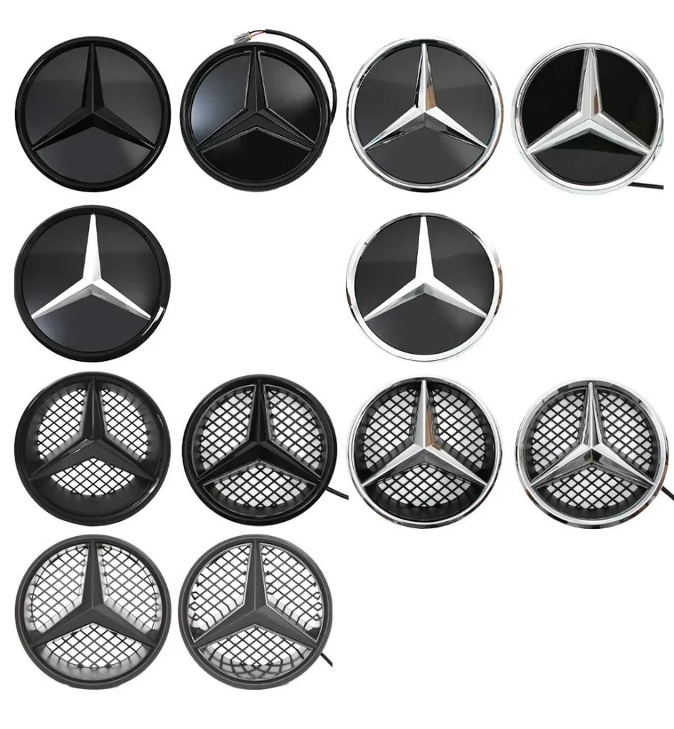 HUHAV1 1pcs Front Grille Badge Star Emblem Logo For Mercedes Benz W245 B200 B250 W204 C300 C250 C350 GLK X204 GLK300 GLK350