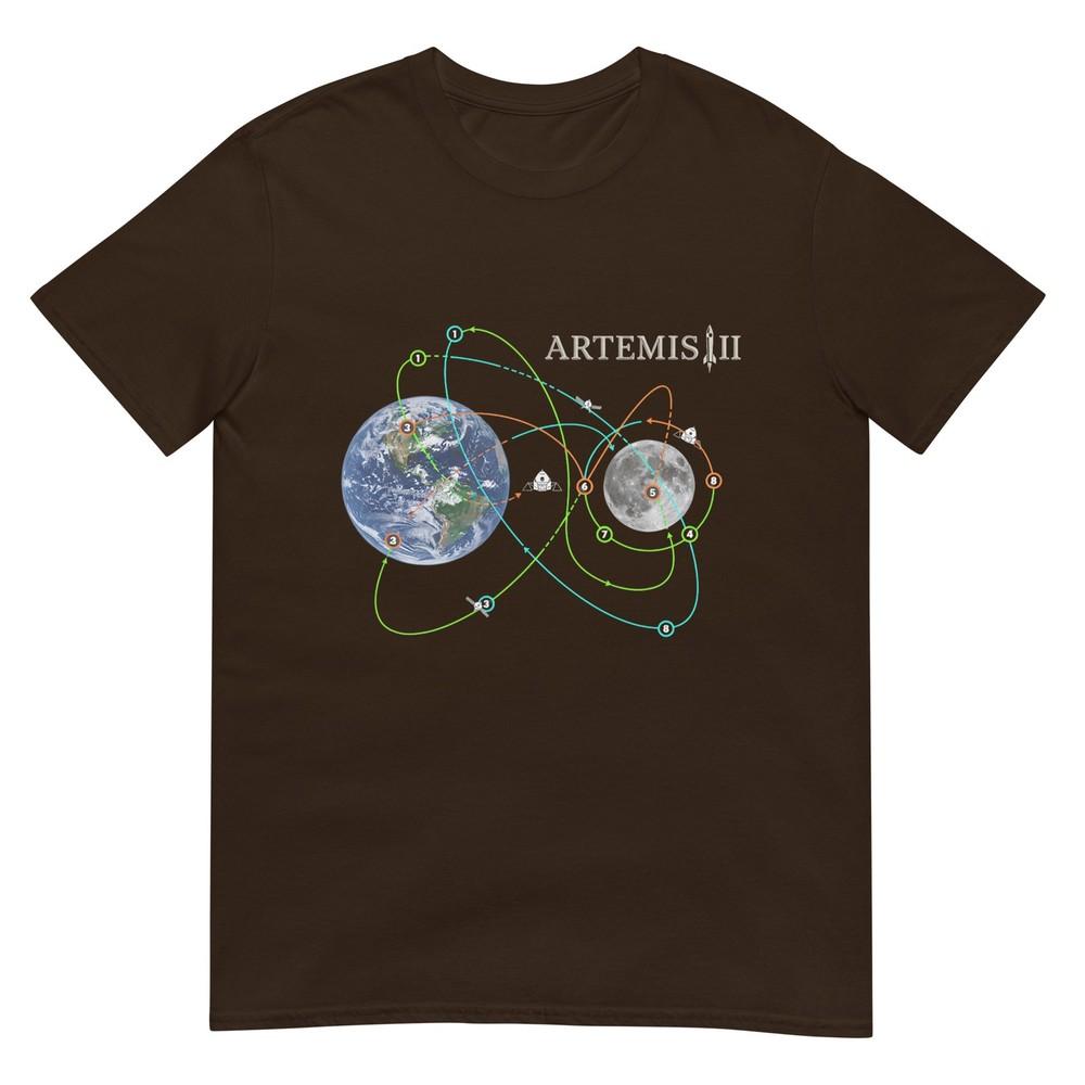 Футболка в стиле нашивки миссии Artemis II, исследование космоса, ракета