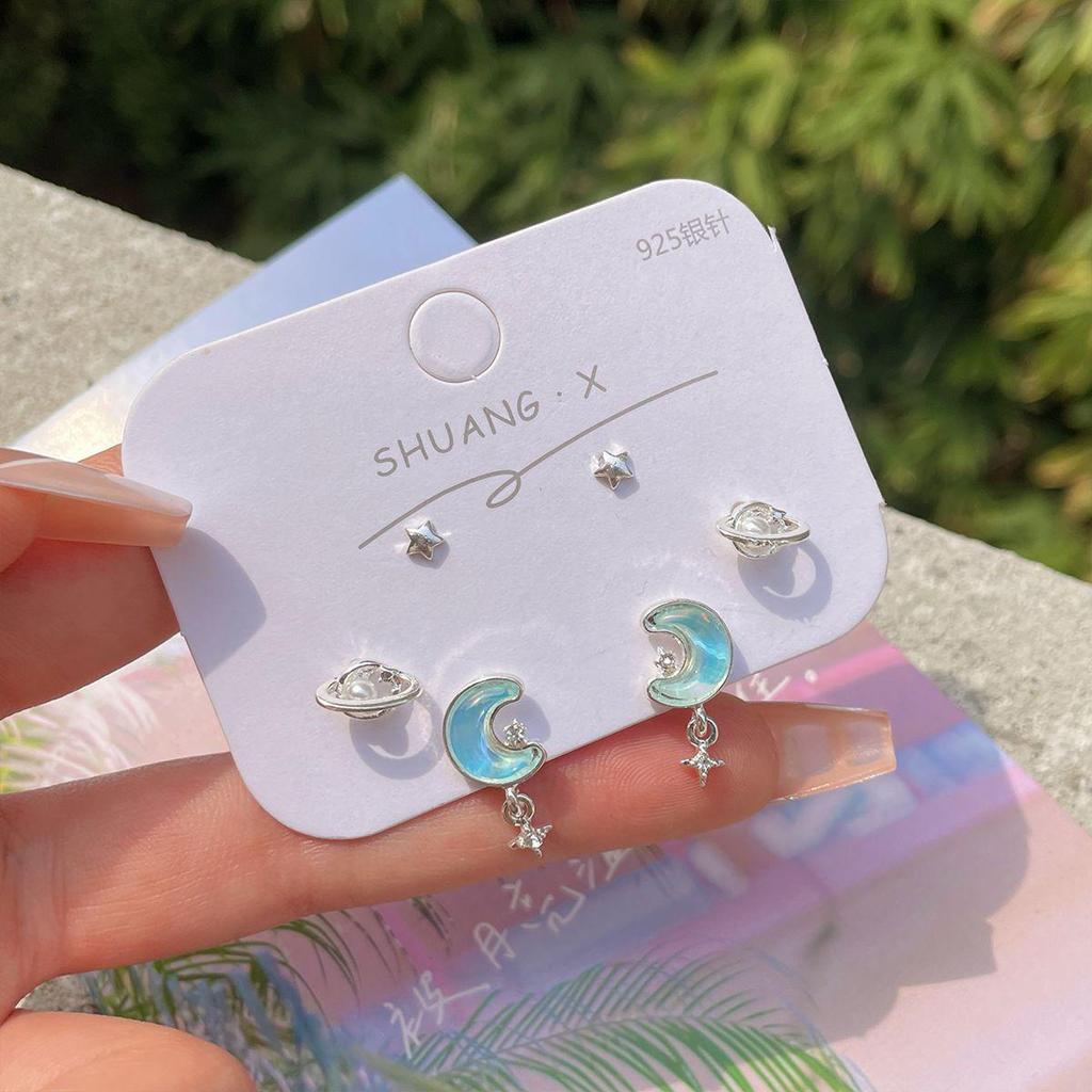 Colorful Aurora Butterfly Earrings with Silver Needle - Cool, Simple & Niche Design