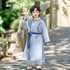 Autumn Kids' Hanfu: Ancient Tang Style Long Sleeve Boy's Robe Set
