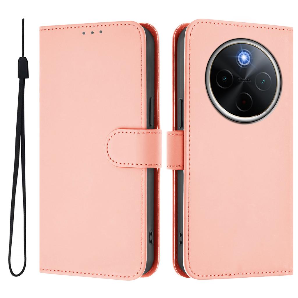 Кожаный кошелек-книжка Чехол для телефона для VIVO X300 X100 Pro X100S V60 V50 Lite V40E V30E V27E Розовый Защитный чехол