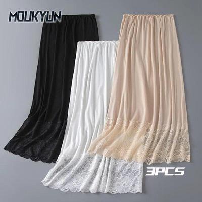 3шт. Нижняя юбка из модала, женская, полудлинная, юбка, кружевная комбинация, нижнее белье, короткая юбка, женское платье-комбинация, нижняя юбка