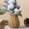 Durable Handmade Woven Rattan Flower Basket Countryside Style Simple Floral Container Creative Desktop Decorative Flower Vase