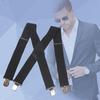Adjustable Mens Braces Suspender Strap Trouser Elastic Black